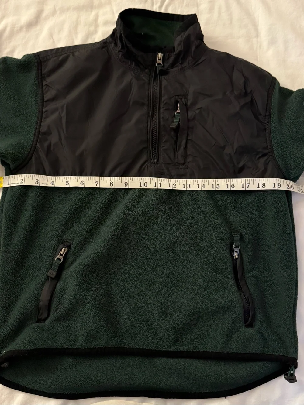Vintage Y2K Gap Kids XL Forest Green Fleece Quarter Zip Pullover Jacket Gorpcore